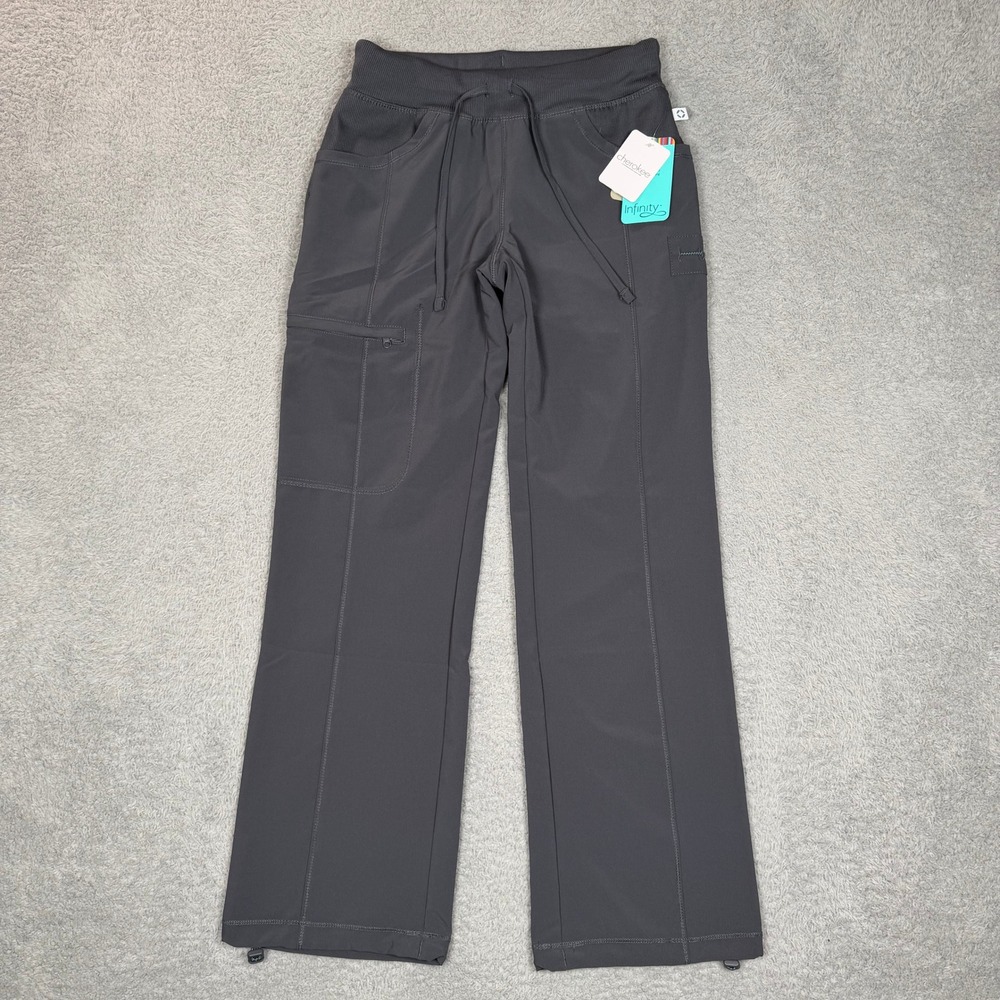 Cherokee Infinity Womens Scrub Pants Pewter Grey Contemporary Petite XS New